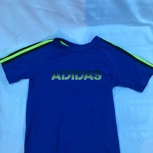 Adidas blue and green kids tees (Like New)